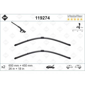 Silecek F10 F01 Ön; Set 65/45cm