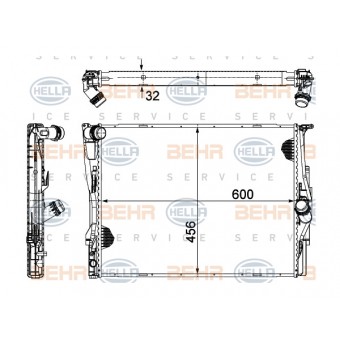 Motor Su Radyatörü E87 E90 X1:E84 [N43 N45/N N46/N N52/N N53] Otm.Şanz; AC+