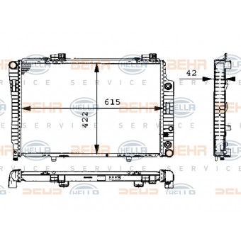 Motor Su Radyatörü W202 W210 [M111 M112 OM604 OM605] Otm.Şanz; AC+