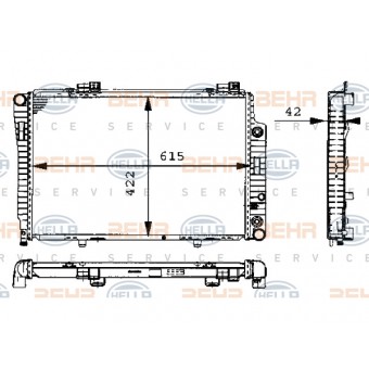 Motor Su Radyatörü W202 W210 [M111 M112 OM604 OM605] Otm/Şanz (Klimalı)