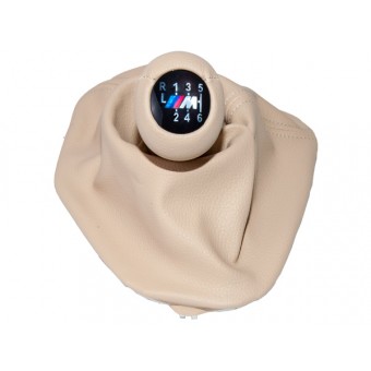 Topuzlu Vites Körüğü E39 -6 İleri- Man.Şanz; Bej Suni Deri Işıklı -///M-