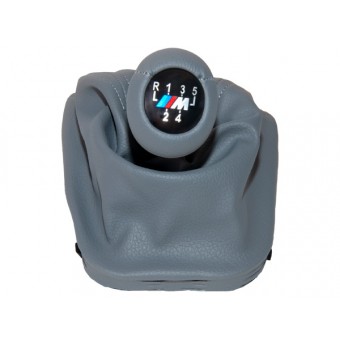 Topuzlu Vites Körüğü E46 -6 İleri- Man.Şanz; Gri Suni Deri -///M-