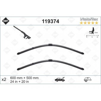 Silecek X5:E70 X6:E71 Ön; Set 60/50cm