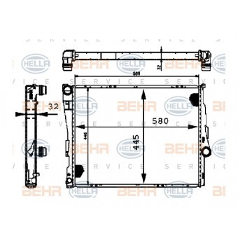 Motor Su Radyatörü E46 [M43 M47 M52 M54 M57 N42 N45>N46N] Man.Şanz; AC-