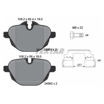 Fren Balatası F10 X3:F25 X5:F15 G30 X3:G01 Arka 520>535i 518>530d; 1.8>3.5i/d