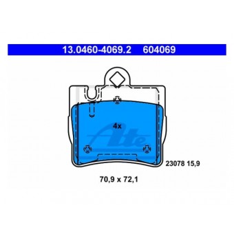 Fren Balatası W220 Arka 280>600 1998-02