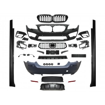 Gövde Kiti F10+LCI [DONUSUM: F90] Ön/Arka:PDC Delikleri Açılabilir F.Yık-lı AACli Araç Panj-lu (Far Değişmez) -///M5- 2010-16