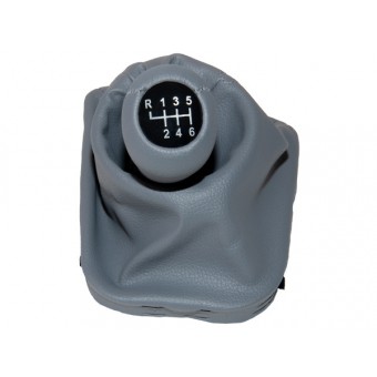 Topuzlu Vites Körüğü E46 -6 İleri- Man.Şanz; Gri Suni Deri