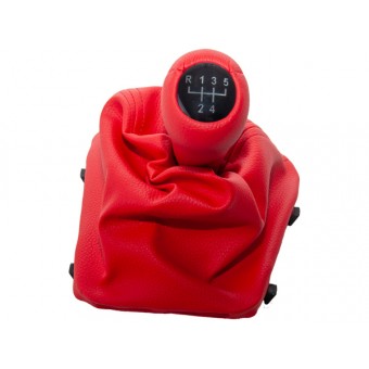 Topuzlu Vites Körüğü E36 -5 İleri- Man.Şanz; Kırmızı Suni Deri Işıklı