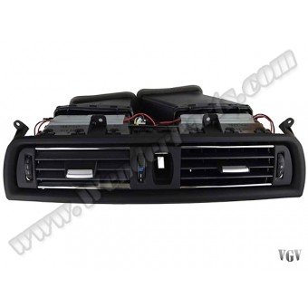 Klima/Kalorifer Izgarası F10+LCI Ön Orta; (Komple) Nikelajlı Siyah