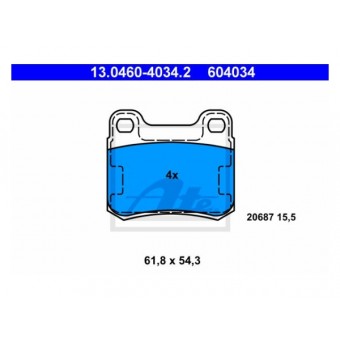 Fren Balatası W124 W202 Arka E200>300; C180>280